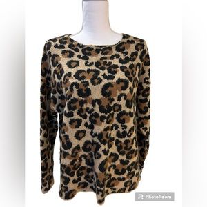 Jamison leopard print soft sweater.  Size medium.